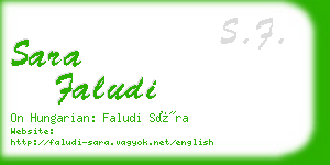 sara faludi business card